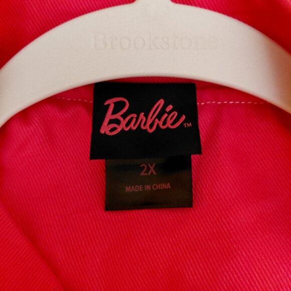 Barbie Pink and White Sz 2XL, Lined Denim Heavy Jacket, NWOT - Picture 7 of 8